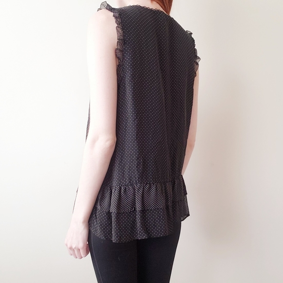 Joie Cici Silk Top Caviar/Porcelain - Picture 5 of 8